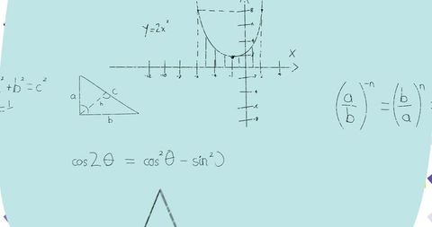 Dynamic Mathematical Equations Over Soft Blue Background