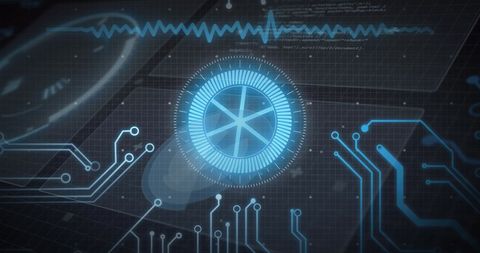 Futuristic Digital Interface Symbolizing Data Processing - Download Free Stock Images Pikwizard.com