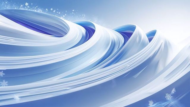 Futuristic digital design with snow elements