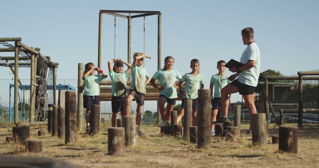 Children Learning Obstacle Course with Supervising Instructor - Download Free Stock Images Pikwizard.com