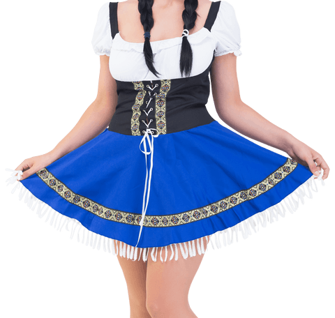 Caucasian Woman Wearing Traditional and Festive Clothing Isolated PNG