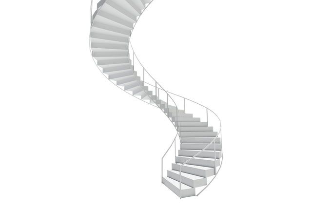 Digital Illustration of White Spiral Stairs, Transparent Background - Download Free Stock Videos Pikwizard.com