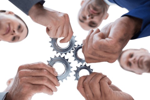 transparent hands holding cogs symbolizing teamwork collaboration - Download Free Stock Videos Pikwizard.com