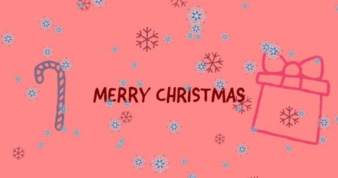 Merry Christmas Greeting with Snowflake Pattern and Festive Icons - Download Free Stock Images Pikwizard.com