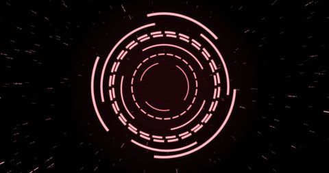 Futuristic pink hud interface on black background