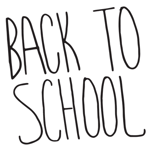 Hand-drawn back to school text on transparent background