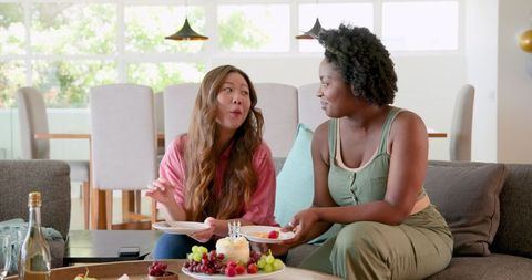 Happy Couple Enjoying Birthday Celebration at Home