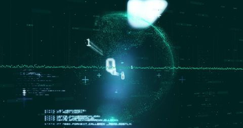 Futuristic Globe with Binary Code and Digital Data Streams - Download Free Stock Images Pikwizard.com