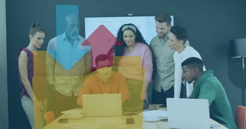 Team Collaborating with Digital Data Interfaces - Download Free Stock Images Pikwizard.com