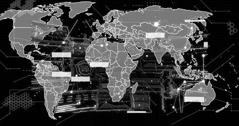 Futuristic Global Network Connects World with Glowing Nodes