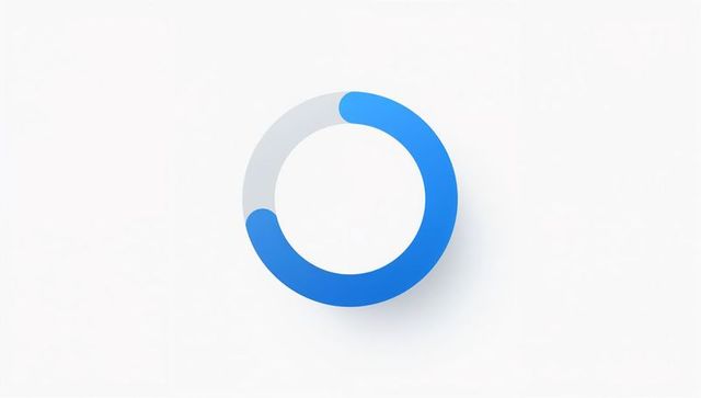 Minimal blue circular progress ring displaying 75% completion with rounded ends