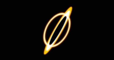 Glowing Yellow Circles Over Black Background