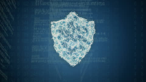Cybersecurity Concept with Digital Mesh Shield