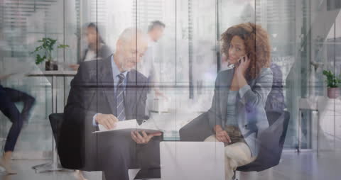 Dynamic Business Team Overlapping Effect in Modern Office