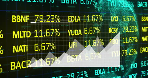 Digital Stock Market Trends with Graphical Overlay