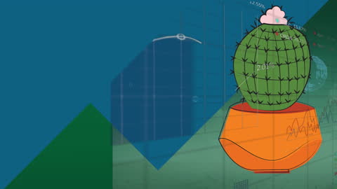 Innovative Data Growth and Analysis Animation Featuring Cactus