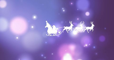 Santa Sleigh with Reindeer on Magical Starry Night Background - Download Free Stock Images Pikwizard.com