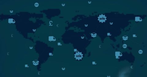 Global Networking Concept with Digital Connections Icons - Download Free Stock Images Pikwizard.com