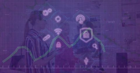 Digital Finances and Security Communication in Modern Office - Download Free Stock Images Pikwizard.com