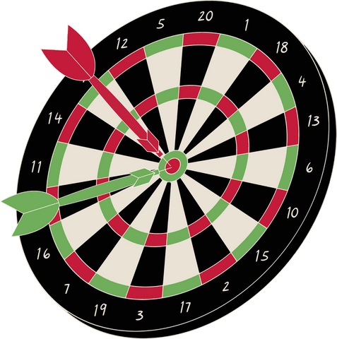 dartboard with two darts hitting bullseye on transparent background - Download Free Stock Videos Pikwizard.com