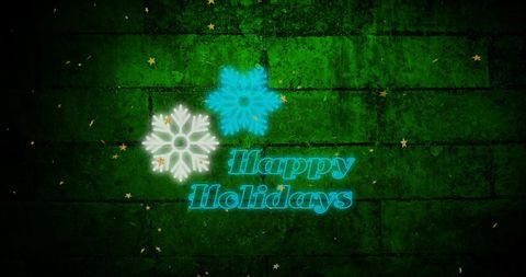 Festive Holiday Message with Snowflakes and Glowing Lights