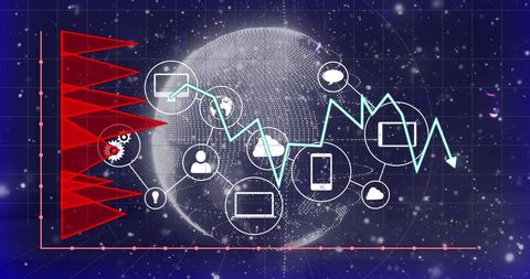 Global Digital Interface showing Business and Technology Icons - Download Free Stock Images Pikwizard.com