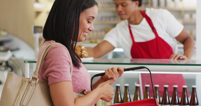 Customer Paying at Local Coffee Shop Counter - Download Free Stock Images Pikwizard.com