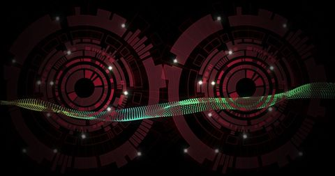 Abstract digital data processing and scanning artwork