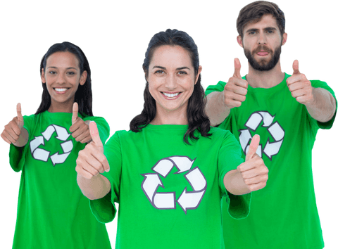 happy young volunteers wearing recycle t-shirts on transparent background - Download Free Stock Videos Pikwizard.com