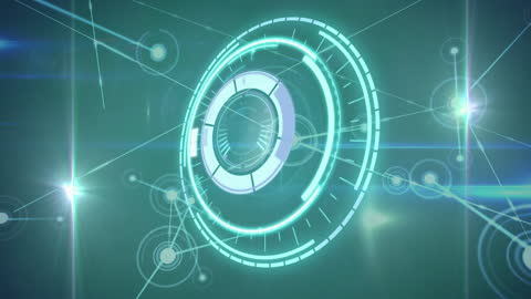 Futuristic Interface with Holographic Digital Connections