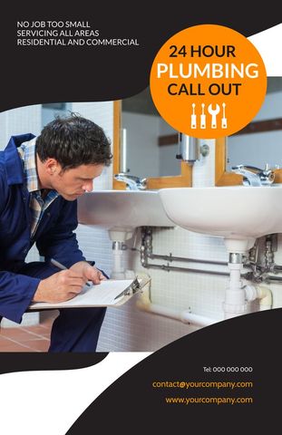 24 Hour Plumbing Services with Professional Technician - Download Free Stock Templates Pikwizard.com