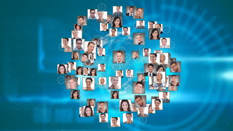 Global Network of Diverse Professionals Over Digital Globe