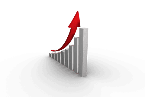 transparent 3d bar chart with upward red arrow - Download Free Stock Videos Pikwizard.com