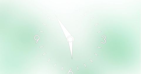 Minimalistic Clock Design on Soft Green Background
