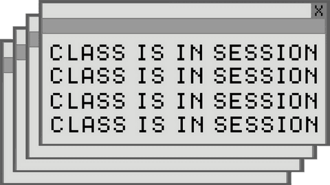 Retro Pixel Art Interface with Class Is In Session Message - Download Free Stock Videos Pikwizard.com