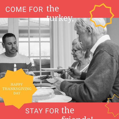 thanksgiving family dinner with generational bonding - Download Free Stock Templates Pikwizard.com