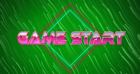 Retro game start digital screen concept