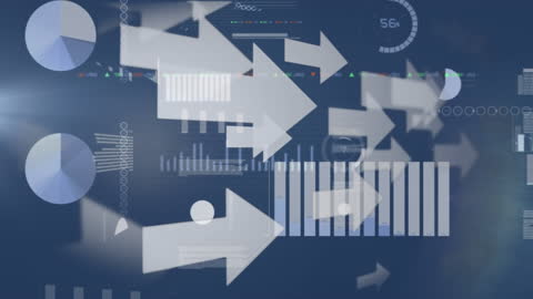 Innovative Business Growth Arrows and Data Visualization