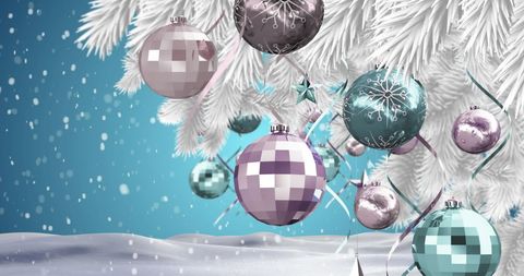 Elegant White Christmas Tree with Shimmering Ornaments