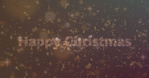 Festive Christmas Greeting with Sparkling Lights and Confetti