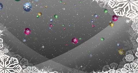 Festive ornaments on grey winter background illustration