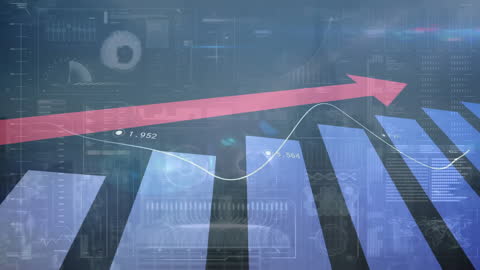 Financial Data Processing Animation with Growth Chart