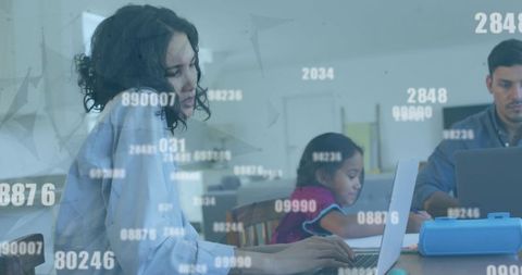 Family working and learning from home during covid-19 pandemic