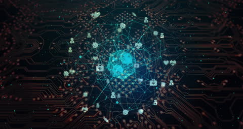 Global Data Connectivity on Abstract Circuit Board Background