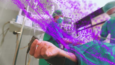 Surgeons Operating with Digital Particle Network Overlay