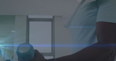 Technology Inspired Fitness Routine at Home with Dumbbells