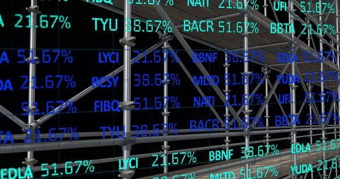 Abstract Finance Data on Scaffolding Overlapping Display - Download Free Stock Images Pikwizard.com
