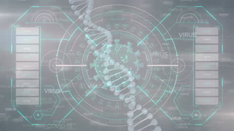 Futuristic Virtual Interface with Virus and DNA Elements