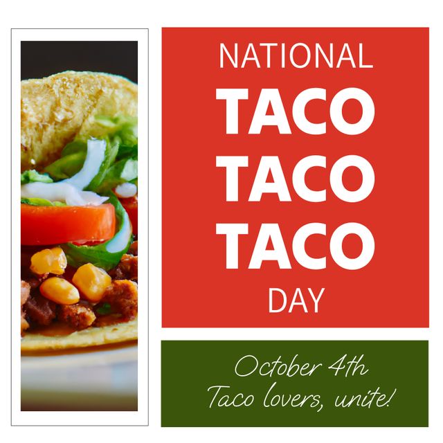 National Taco Day Celebratory Poster with Delicious Tacos - Download Free Stock Templates Pikwizard.com