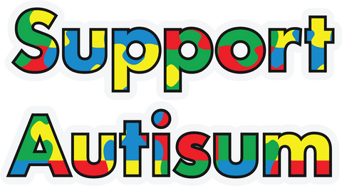 colorful support autism text design on transparent background - Download Free Stock Videos Pikwizard.com